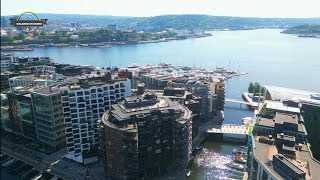 VOLANDO EN DRONE 4K OSLO  NORUEGA  TJUVHOLMEN Mayo de 2024 [upl. by Aili]