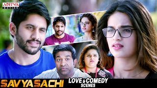 Naga Chaitanya New Hindi Dubbed Movie Love amp Comedy Scenes  Savyasachi  Madhavan  Nidhhi Agerwal [upl. by Neyuh]