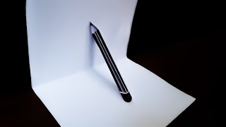 How to Draw 3D Pencil easy trick [upl. by Scot]