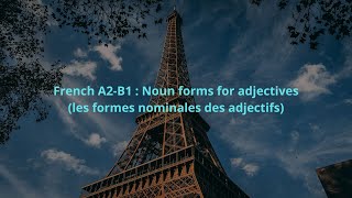 French A2B1 Noun forms for adjectives les formes nominales des adjectifs [upl. by Stelu]