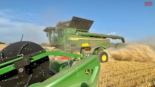 JOHN DEERE X9 Combines Harvesting 12000 Acres of Wheat [upl. by Dnalon656]