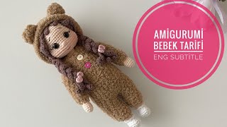 Kadife ipten bebek yapımı🤎13 Eng Subtitle amigurumicroche amigurumitutorial [upl. by Nett183]