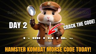 DAY 2 MORSE CODE HAMSTER KOMBAT CLAIM 1 MILLION COINS TODAY [upl. by Aronos]