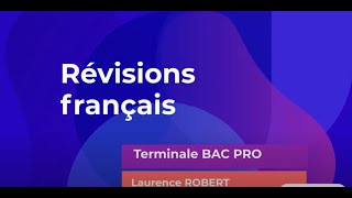 Révisions français terminale BAC PRO [upl. by Redd]