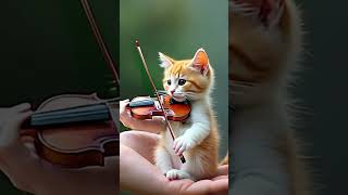 senior cat playing violin [upl. by Ecnarrat]