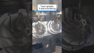 Dualspindle fiveaxis centers enhance efficiency by allowing simultaneous cutting on two spindles [upl. by Scrivings752]