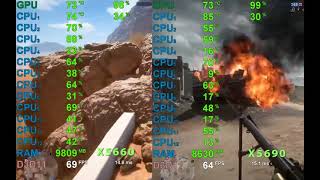 BF1 ULTRA 1080P INTEL XEON X5660 vs X5690  GTX 1060 EVGA 6GB [upl. by Noraj978]