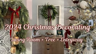 🎄NEW 2024 CHRISTMAS DECORATING  CHRISTMAS DECORATE WITH ME  COZY CHRISTMAS LIVING ROOM ENTRY WAY [upl. by Aidnic41]