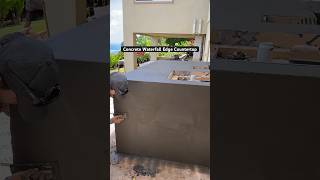 Scrubbing Concrete on built in BBQ island diy concrete construction concretecountertops [upl. by Bounds356]