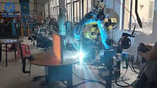 SteviS Laser Industrial welding robot with horizontal rotary positioner ship to United States [upl. by Neetsuj271]