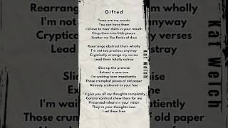 quotGiftedquot Original Poem by Kat Welch shortpoetry words poetrycommunity [upl. by Obelia]