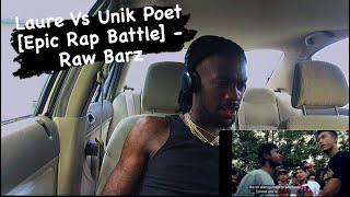 Laure Vs Unik Poet Epic Rap Battle  Raw Barz  American reaction video 🫣😮‍💨 [upl. by Annohsal]