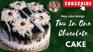 Home made Two In One Chocolate Cake Decorating Ideas।।How to icing cake।। [upl. by Leemaj]