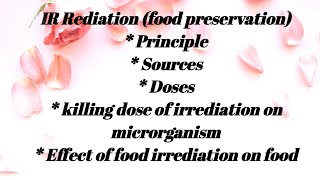 IR rediation food preservation detail process in hindi Food tech icar net Unit 1 topic 10 Lec 20 [upl. by Irahc]