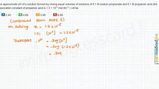 The approximate pH of a solution formed by mixing equal volumes [upl. by Jody]