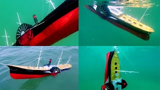 Cardboard Ship Sinking Paddle Steamer Central America Sinks Due to Severe Storm [upl. by Katha]