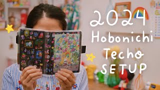 How I Setup My 2024 Journal Hobonichi Techo  Rainbowholic [upl. by Stormy]