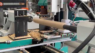 Automatic tool change wood turning lathe for wood stairs [upl. by Fina78]