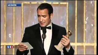 Le Discours de Jean Dujardin aux Golden Globes 2012  meilleur acteur  Cine90fr [upl. by Osrick]