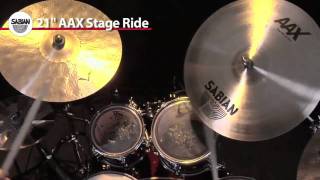 Sabian 21 AAX Stage Ride Cymbal Video Demo [upl. by Monia]