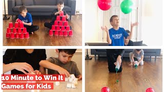 10 Minute to Win It Games For Kids  Fun Family Indoor Activities  Easy At Home Games for Kids [upl. by Domineca992]