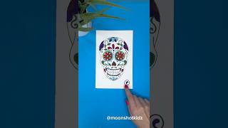 DIY “Sugar skull” interactive moving card Easy and fun paper electronics project for beginners [upl. by Helmut820]