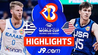 Greece 🇬🇷 vs USA 🇺🇸  J9 Highlights  FIBA Basketball World Cup 2023 [upl. by Wasserman]