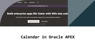 Calendar Region in Oracle APEX [upl. by Bainter302]