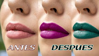 como cambiar el COLOR de los LABIOS en photoshop [upl. by Kenlee]