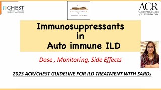 Dosage and side effects of most common Immunosuppressants for ILD LUNG [upl. by Yasmine]