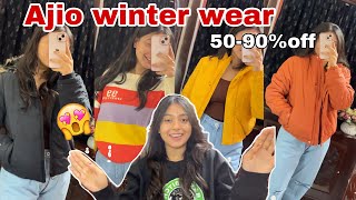 Ajio winter wear haul  affordable sweatshirt pullover jackets  starting just for ₹270😍 [upl. by Aelam]