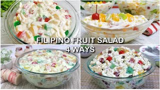 Filipino Fruit Salad 4 Ways Best for Noche Buena and Media Noche [upl. by Alleunamme]