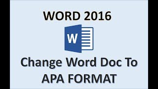 Word 2016  APA Format  How to Set Up Formatting Style in Microsoft MS Documents 6th Edition on PC [upl. by Modla]