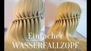 Wasserfall Zopf SCHNELLEEINFACHE Frisur für mittellange Haare Waterfall Braid Peinados [upl. by Floyd]