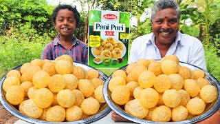 PANI PURI RECIPE  Instant Pani Puri Making  Readymade Pani Puri Kit  Village Daddy Channel [upl. by Dyane]