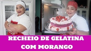 BOLO COM RECHEIO DE GELATINA COM MORANGO [upl. by Siugram]