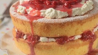 Strawberry Chiffon Shortcake Recipe Demonstration  Joyofbakingcom [upl. by Perla]