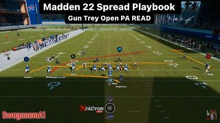 Madden NFL 22  Spread Playbook Gun Trey Open Pa Read Money Play [upl. by Skeie]