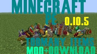 Minecraft PE 0105 TooMany Items Mod DeutschHD Download [upl. by Lindley]