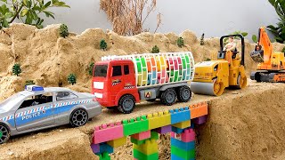 Collection funny videos toy bridge construction vehicles [upl. by Elleiad364]