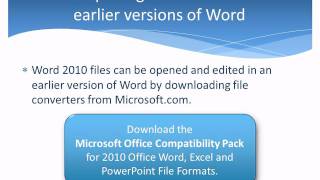 Word 2010  Ensuring Version Compatibility [upl. by Olfe]