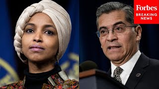 Ilhan Omar Asks Becerra Point Blank About IG Report On Failure To Report Missing Children [upl. by Semmes124]