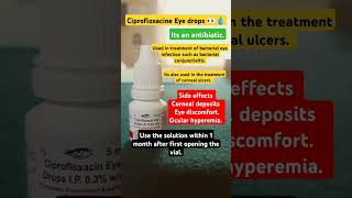 Ciprofloxacine Eye drops 💧opthalmology opthalmologist ciprofloxacin eyes antibiotics eyedrop [upl. by Eemiaj]