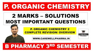 2 Marks Most Important Questions of Pharmaceutical Organic Chemistry 2  B pharma 3rd sem  C Pharma [upl. by Nnateragram926]