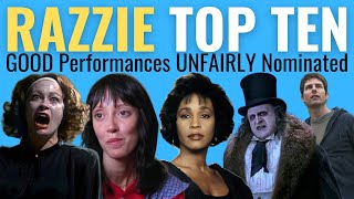 Top 10 Best Performances UNFAIRLY Nominated at the Razzies [upl. by Kurland281]