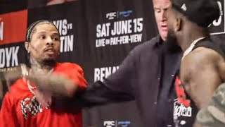 Gervonta Davis SMACKS Frank Martin amp FIGHT NEARLY BREAKS OUT during HEATED FIRST FACE OFF [upl. by Bethel339]