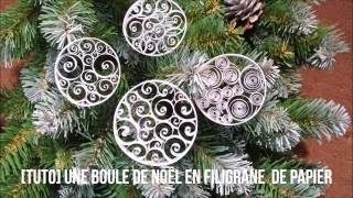 tuto boule de noël en quilling [upl. by Rhona]