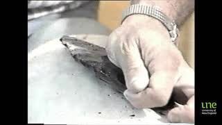 Making an obsidian biface using a soft hammerstone  Demonstration by Dr J Jeffrey Flenniken [upl. by Hesketh378]