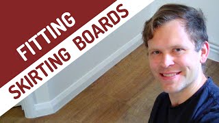 DIY  FITTING SKIRTING BOARDSBASEBOARDS as beading for laminate flooring and other hard floors [upl. by Qifar]