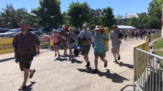 Jazz Fest 2016 1st Saturday Folks Running In [upl. by Lodhia]